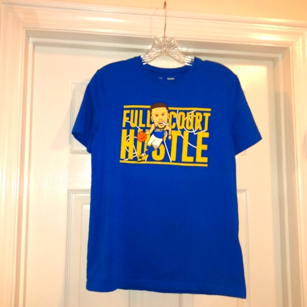 Under Armour Royal Blue Yellow Basketball T Shirt Youth size large